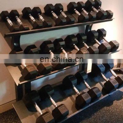 50kgs Hexagon Rubber/PU Dumbbell Set photo-3