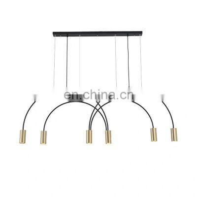 Nordic Style Home Decoration Pendant Light Black Gold Modern Strip LED Hanging Lamp