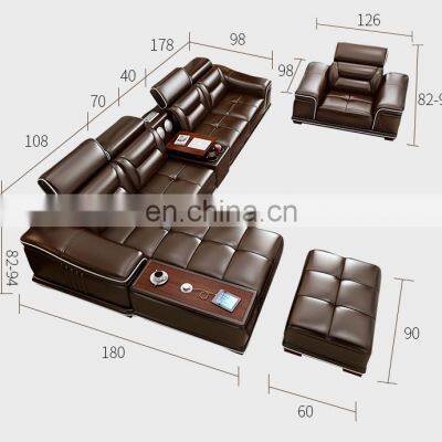 Italian Design Royal Elegant Leather Reclining Sofa Sets Furniture Living Room Luxury