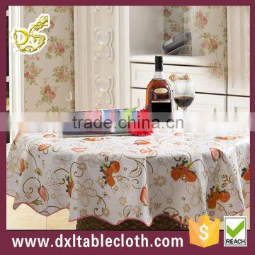 Fruit outdoor decorat printed PVC transparent table cover --white