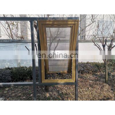 Aluminum yellow color center pivot window with shutter aluminum center hung windows