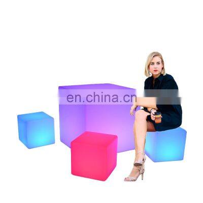 LED Cube Chair Modern Outdoor 2022 New Wholesale Garden Solar Light Decoration Huel Bar and Pub Cube Table LED Cube Chair