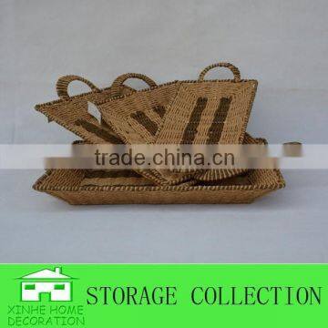 Set of 4 Rectangular Wholesale Paper Rope Woven Egg Tray