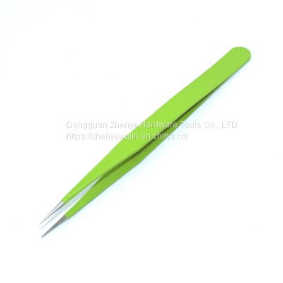 Small tweezers for hand account Guka cute manual diy sticker point elbow hand account clip tool sewing grafting false eyelashes green Straight head