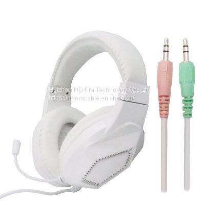 Hdera 3.5mm Language Lab Headset Headphone White Wired Headphones Noise Cancelling Headphones HD806