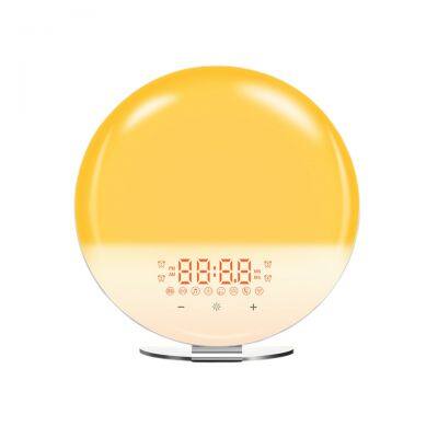 Magic Lamp Snooze Clock Colored Lamp FM Radio Night Lamp Wi-Fi Smart Sleep Wake-up Light Works with Alexa