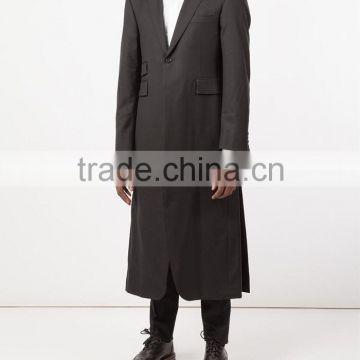 OEM new style black long line wool cashmere overcoat for men