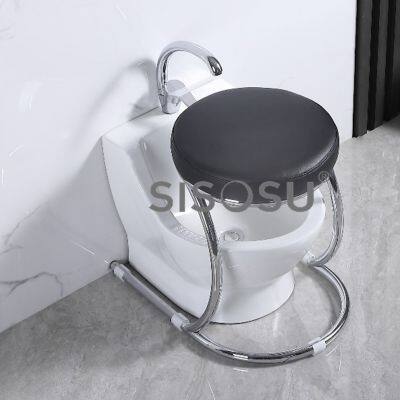 WU12 Compact Wudu Basin (with Round Chrome Stool)
