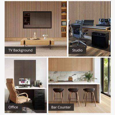 Современные деревянные акустические панели для стен, на заказ изготовленные из МДФ, акустические панели Akupanel, поглощающие звук, полоски из полиэстера, фабрика