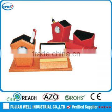 manufacture leather pen holder memo pad holder