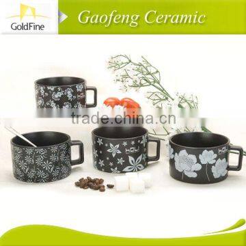 eco-friendly ceramic soup mug with love painting