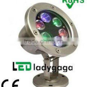 golden surface Led water light 2012 AC24V/110-220V stainless steel led waterproof colorfull 6X1W OD83mm 600Im