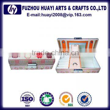 Sexy Custom Antique Handmade pu Leather Velvet Jewelry Box With Drawers