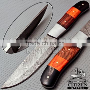 CITIZEN KNIVES, BEAUTIFUL CUSTOM HAND MADE DAMASCUS STEEL HUNTING KNIF