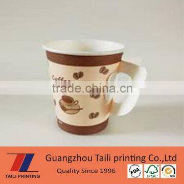 Disposable kraft printed corrugated paper cup