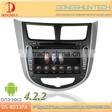 7" Hyundai Verna Accent 2011-2012 pure android 4.2.2 car DVD GPS with WIFI/3G