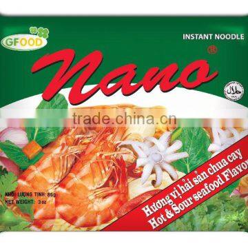 HALAL INSTANT NOODLE - NANO BRAND - HOT & SOUR SEAFOOD FLAVOR