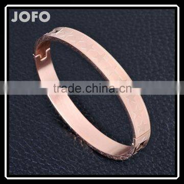 Wholesale Star Carving Pattern Stainless Steel Bracelet Bangle Can Open SMJ0054