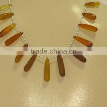 Chalcedony Elongated Drops Shape Beads 15X29MM Approx Quality On Wholesale Price