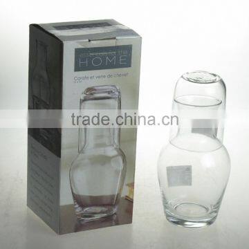 Clear glass water carafe with cup wholesale in gift box