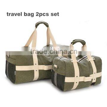 Wholesale Vogue Washing Canvas Travel Bag 2pcs Set Duffel Bag