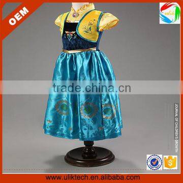 Hot fashion embroidery elsa dress wholesale child clothes flower girl dress kid clothes (Ulik-A0068)