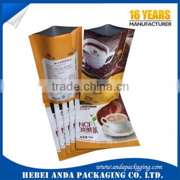 custom printing coffee bag/coffee tea packaging /plastic film roll /aluminium foil zipper stand up pouch with valve