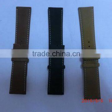 Durable Leather Deployment Watch Band Strap Buckle Bracelet Watch Bands photo-4