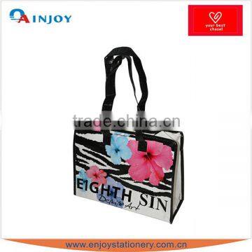 Promotional Lamination PP Woven Zip Shopping Bag