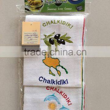  China Supplier cotton tea towel with Embroidery