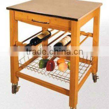 bamboo kitchen trolley