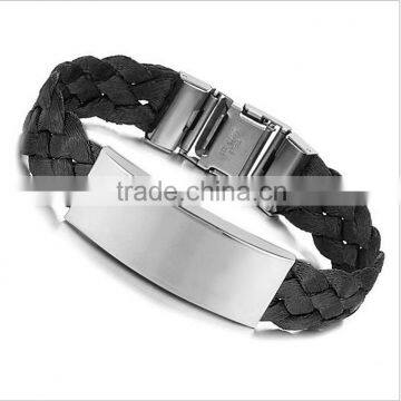 Natural Leather Wholesale Fashion personalized mens leather bracelets