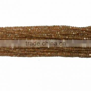 AAA Brown Moonstone faceted Micro Rondelle Beads 2-4 mm 14 inches Strand length AAA