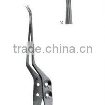 Laterally angled Micro scissor 200 mm, bayonet-Shaped