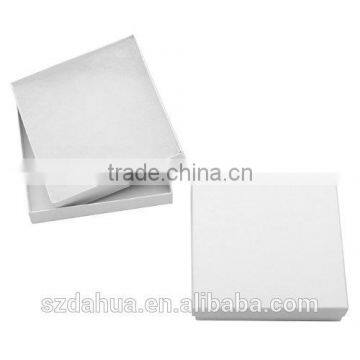 White Cardboard Square Jewelry Boxes With Swirls 3.5 x 3.5 x 1 Inches