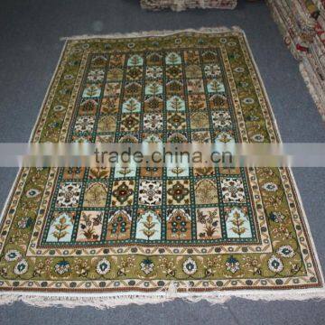 Colorful rainbow 4x6ft handmade chinese silk persian carpet studio in guangzhou