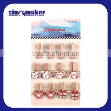 spring design s/4 beautiful wooden clothes pegs/pins/clips