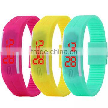 China supplier silicone LED watch , candy color men fashion wrist watch