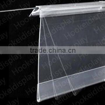 clear plastic shelf label holder with adjustable angle for display