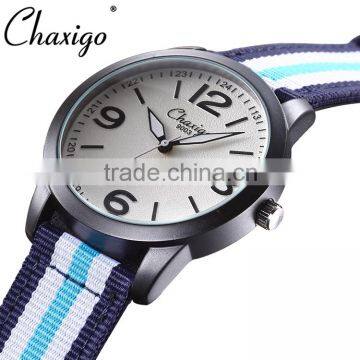 Chaxigo New Custom Logo Auto Date Watch Manufacturer Design Fashion Fabric Men Wrist Watches 2016