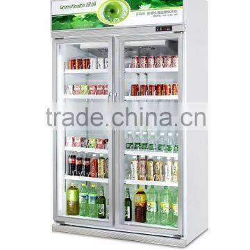 upright commercial refrigerator double glass door