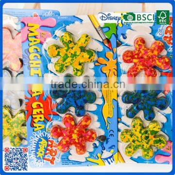 2016 wholesale flower shaped crayon into blister card for school kids