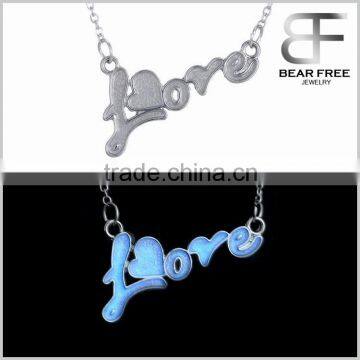 Unique Designs for Ladies LOVE letters Heart Glow in the Dark Pendant Necklace for Couples