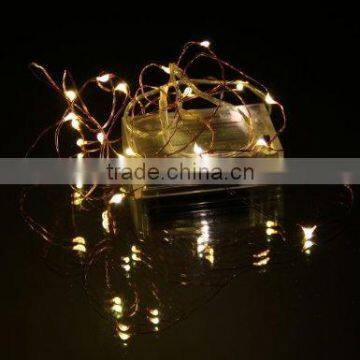 Warm White 20 LED Copper wire String Lights Battery Operated For Christmas, Partys, Wedding, New Year Decorations