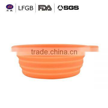 Wholesale round silicone pet bowls collapsible silicone pet bowl