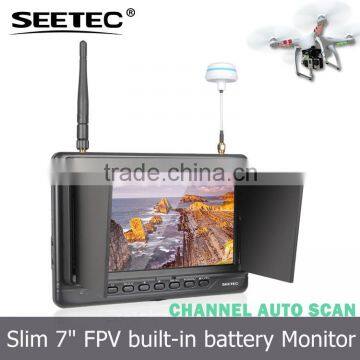 RC hobby wireless diversity 5.8GHz 32ch 7 inch HDMI AV monitor camera quadcopter gimball