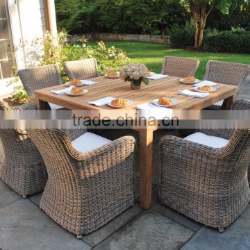 Teak Dining Table and Rattan Outdoor Furniture