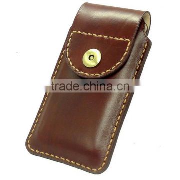 Hot selling luxury flip leather mobile phone pouch case in Dongguan