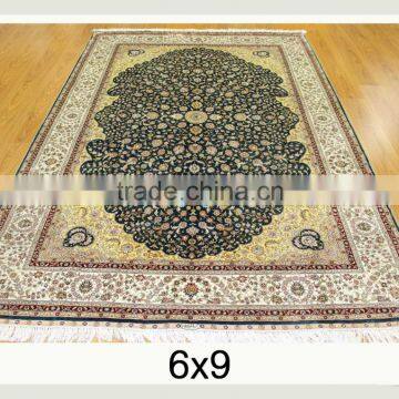 6x9 ft handmade handknotted home silk persian carpets