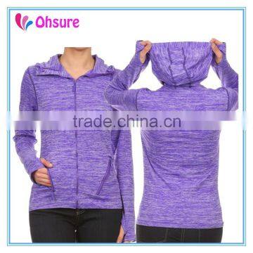 heathred color slim fit yoga top active wear womens gym jacket